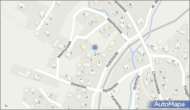 Regulice, Kościuszki Tadeusza, gen., 4, mapa Regulice