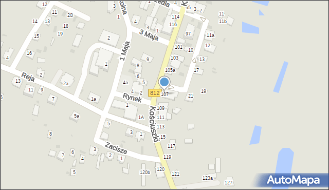 Rejowiec, Kościuszki Tadeusza, gen., 107, mapa Rejowiec