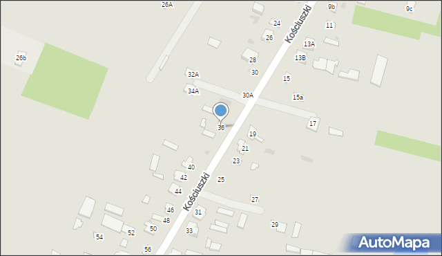 Rejowiec, Kościuszki Tadeusza, gen., 36, mapa Rejowiec