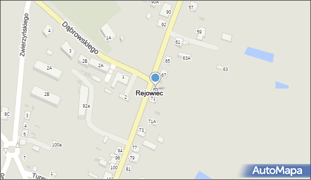 Rejowiec, Kościuszki Tadeusza, gen., 69, mapa Rejowiec