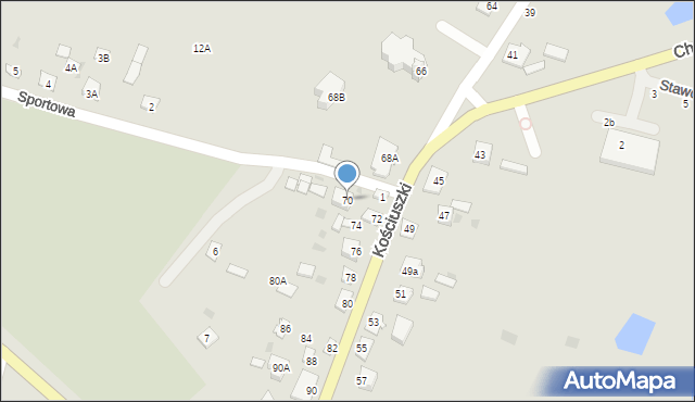 Rejowiec, Kościuszki Tadeusza, gen., 70, mapa Rejowiec