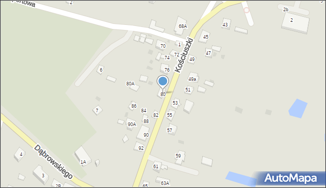 Rejowiec, Kościuszki Tadeusza, gen., 80, mapa Rejowiec