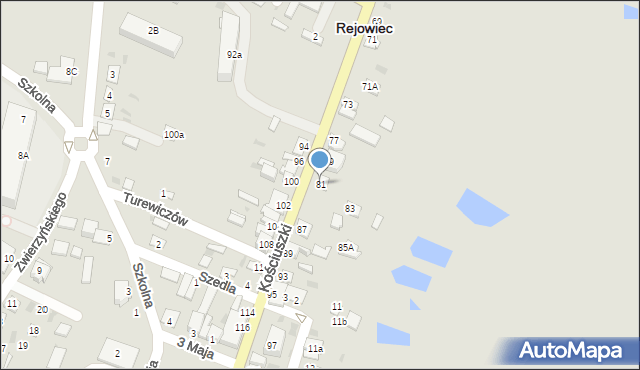 Rejowiec, Kościuszki Tadeusza, gen., 81, mapa Rejowiec