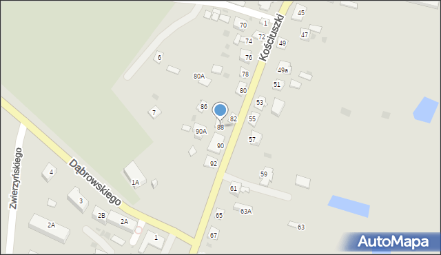 Rejowiec, Kościuszki Tadeusza, gen., 88, mapa Rejowiec