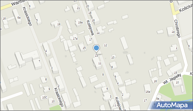 Reszel, Kolejowa, 13, mapa Reszel