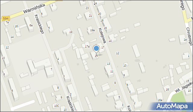 Reszel, Kolejowa, 15, mapa Reszel