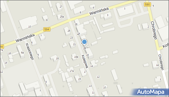 Reszel, Kolejowa, 18, mapa Reszel