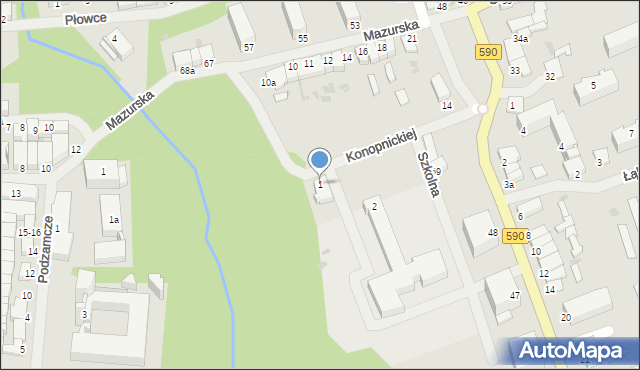 Reszel, Konopnickiej Marii, 1, mapa Reszel