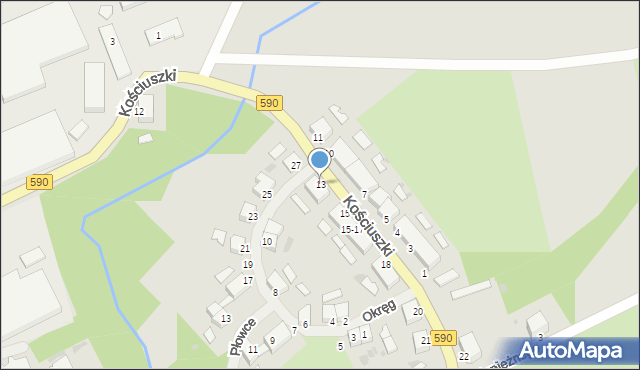 Reszel, Kościuszki Tadeusza, gen., 13, mapa Reszel