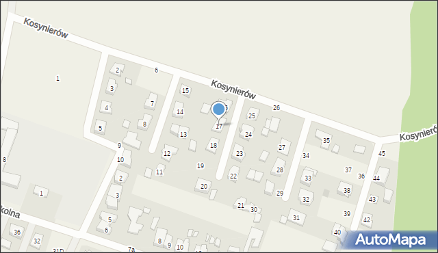 Rogalin, Kosynierów, 17, mapa Rogalin