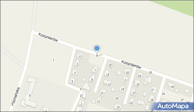 Rogalin, Kosynierów, 6, mapa Rogalin