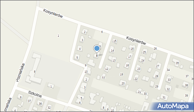 Rogalin, Kosynierów, 8, mapa Rogalin