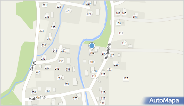 Rogi, Kościelna, 104, mapa Rogi