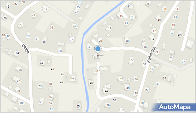 Rogi, Kościelna, 32, mapa Rogi