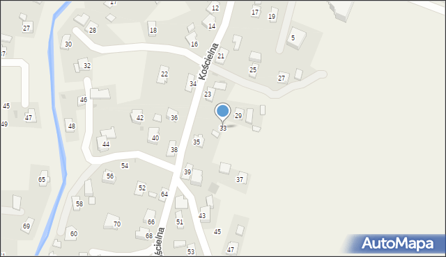 Rogi, Kościelna, 33, mapa Rogi