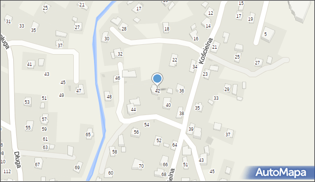 Rogi, Kościelna, 42, mapa Rogi