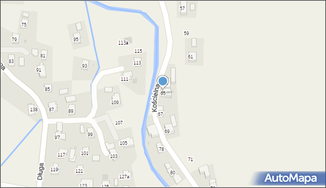 Rogi, Kościelna, 65, mapa Rogi