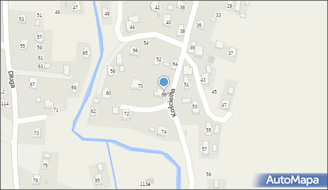 Rogi, Kościelna, 68, mapa Rogi