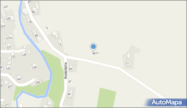 Rogi, Kościelna, 75, mapa Rogi