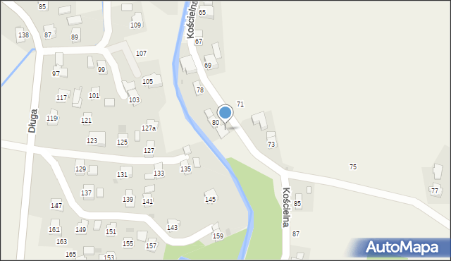 Rogi, Kościelna, 82, mapa Rogi