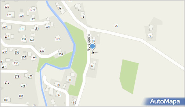 Rogi, Kościelna, 87, mapa Rogi