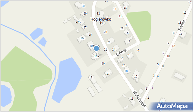 Rogierówko, Kościuszki Tadeusza, gen., 10a, mapa Rogierówko