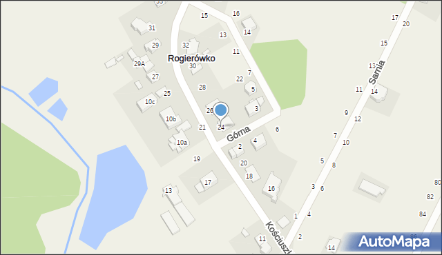 Rogierówko, Kościuszki Tadeusza, gen., 24, mapa Rogierówko