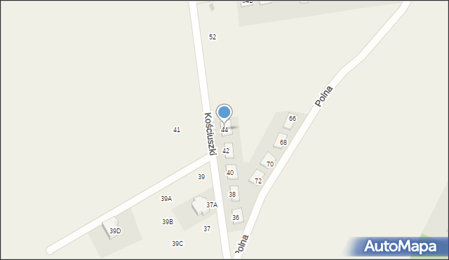 Rogierówko, Kościuszki Tadeusza, gen., 44, mapa Rogierówko