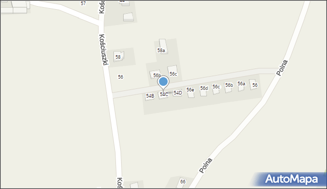 Rogierówko, Kościuszki Tadeusza, gen., 54C, mapa Rogierówko