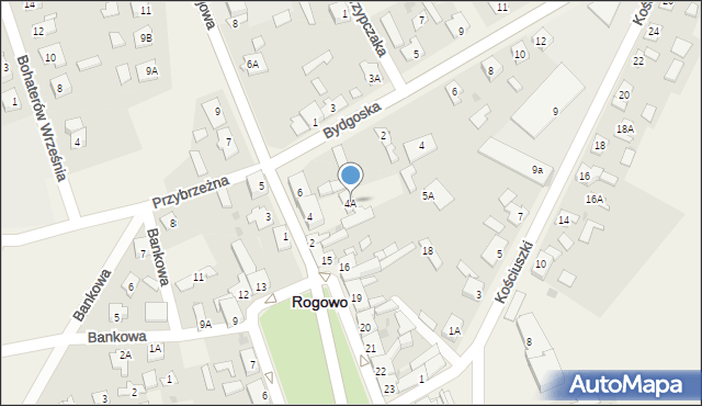 Rogowo, Kolejowa, 4A, mapa Rogowo