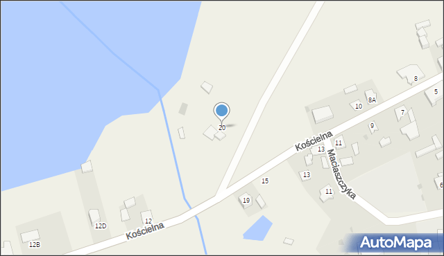 Rogowo, Kościelna, 20, mapa Rogowo