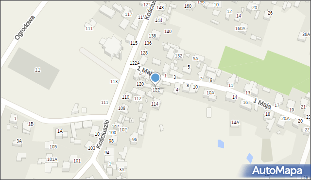 Rogoźnik, Kościuszki Tadeusza, gen., 122, mapa Rogoźnik