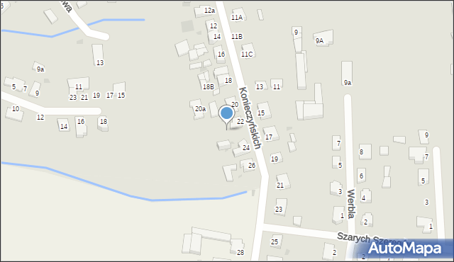 Rogoźno, Konieczyńskich, 22a, mapa Rogoźno