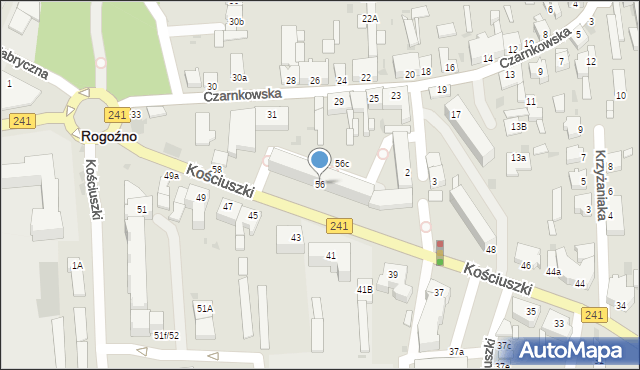 Rogoźno, Kościuszki Tadeusza, gen., 56, mapa Rogoźno
