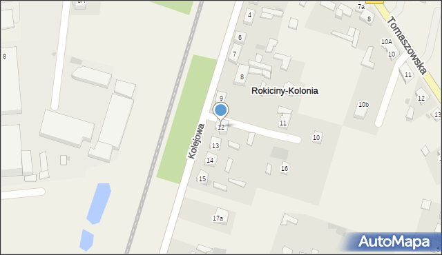 Rokiciny-Kolonia, Kolejowa, 12, mapa Rokiciny-Kolonia