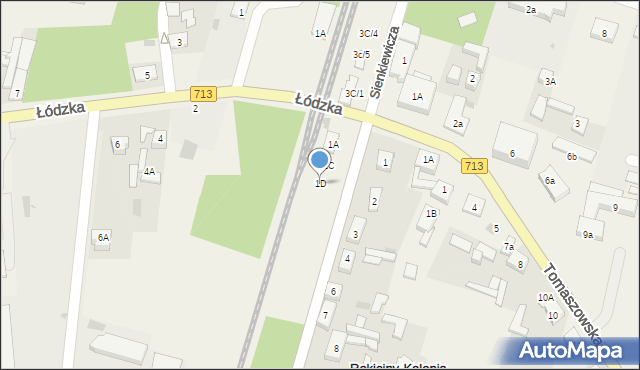 Rokiciny-Kolonia, Kolejowa, 1D, mapa Rokiciny-Kolonia