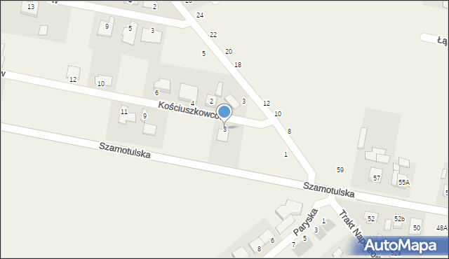 Rokietnica, Kościuszkowców, 3, mapa Rokietnica