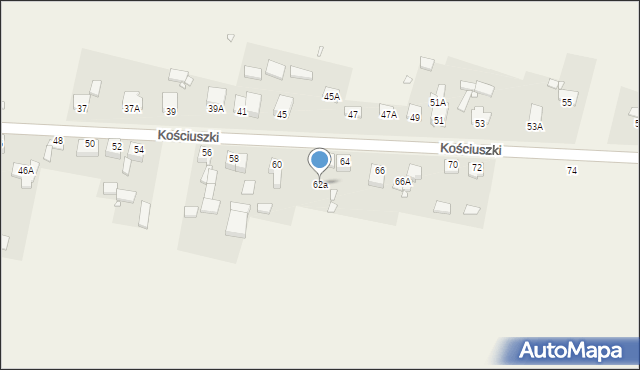 Rokitno Szlacheckie, Kościuszki Tadeusza, gen., 62a, mapa Rokitno Szlacheckie