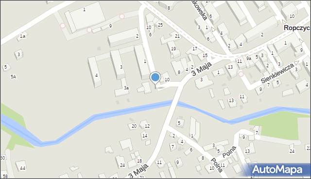 Ropczyce, Kościuszki Tadeusza, gen., 1a, mapa Ropczyce