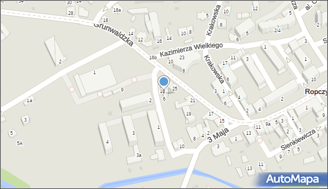 Ropczyce, Kościuszki Tadeusza, gen., 8, mapa Ropczyce