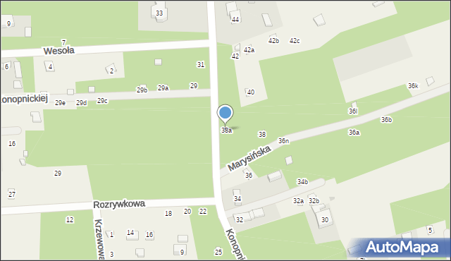 Rosanów, Konopnickiej Marii, 38a, mapa Rosanów