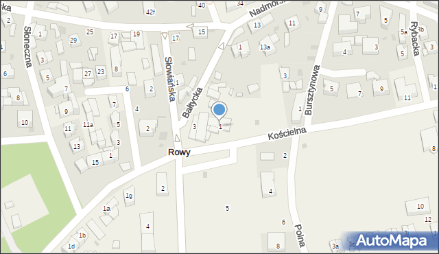 Rowy, Kościelna, 1, mapa Rowy