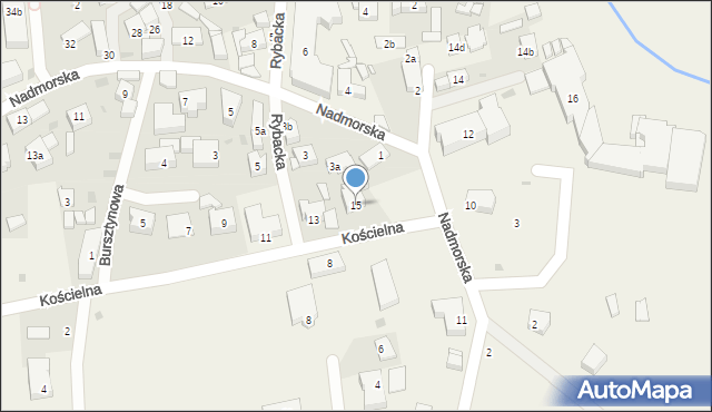 Rowy, Kościelna, 15, mapa Rowy