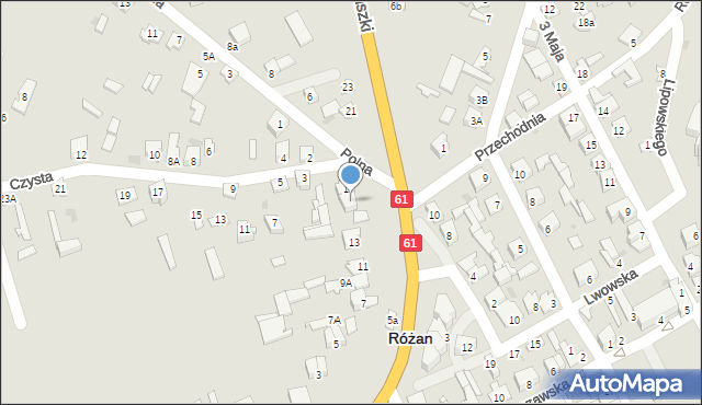 Różan, Kościuszki Tadeusza, gen., 15, mapa Różan