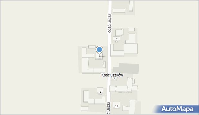 Rozdrażew, Kościuszki Tadeusza, gen., 2, mapa Rozdrażew