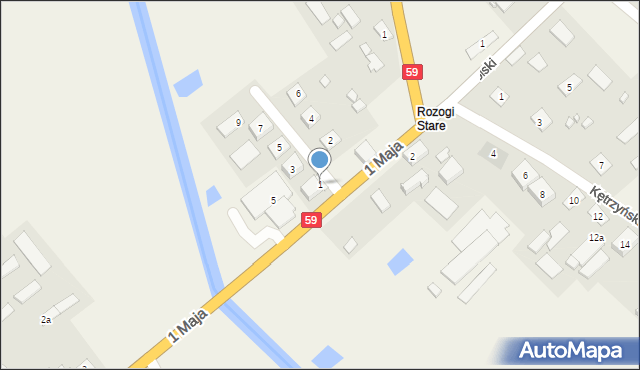 Rozogi, Konstytucji 3 Maja, 1, mapa Rozogi