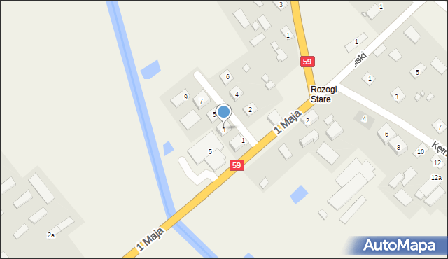 Rozogi, Konstytucji 3 Maja, 3, mapa Rozogi