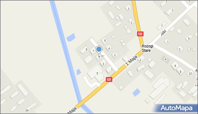 Rozogi, Konstytucji 3 Maja, 5, mapa Rozogi