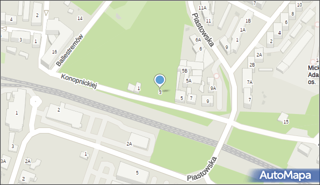 Ruda Śląska, Konopnickiej Marii, 3, mapa Rudy Śląskiej