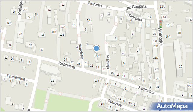 Ruda Śląska, Kościelna, 19A, mapa Rudy Śląskiej